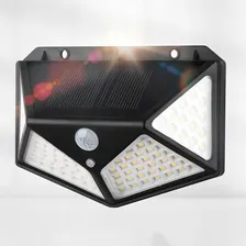 Luminária Parede Solar 100 Leds Bateria Luz Balizador Jardim Foto  mini 1
