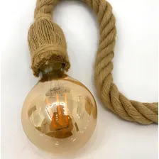 Luminaria Pendente Corda Retro Lampada Led Filamento Foto mini 4