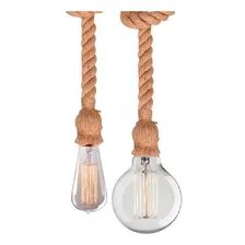 Luminaria Pendente Corda Retro Lampada Led Filamento Foto  mini 1