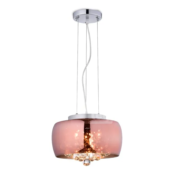 Luminária Pendente Cristal Soho Bella 28x17cm Cobre + Lâmp Foto 1