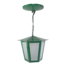 Luminária Pendente Externo Colonial Sextavado L3c Verde 110V/220V Foto mini 1