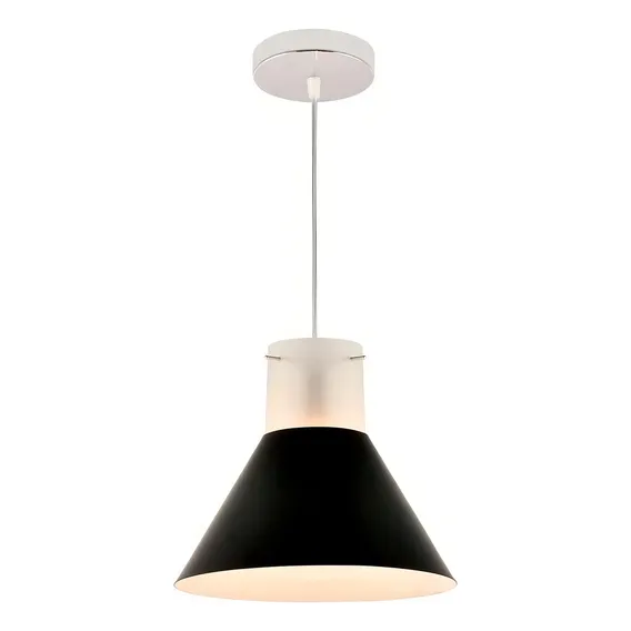 Luminária Pendente Led Aço Fosco 15w E27 Preto Bronzearte Foto 1