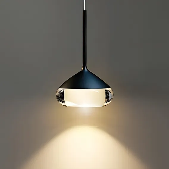 Luminária pendente moderna Ilucezzo, luminária pendente LED preta Foto 1