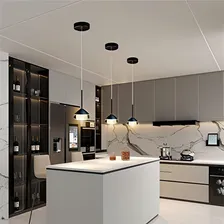 Luminária pendente moderna Ilucezzo, luminária pendente LED preta Foto mini 4
