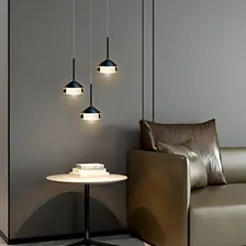 Luminária pendente moderna Ilucezzo, luminária pendente LED preta Foto mini 3