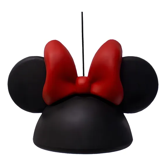 Luminária Pendente Orelha Minnie Preto 1xe27 - Usare Foto 1