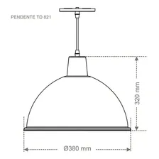 Luminária Pendente Preto Td 821 [ Td 821 ] - Taschibra Foto mini  2