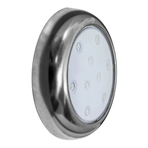 Luminária Piscina Led Ø80mm 9w Cromado Azul /  St1849 Foto 1
