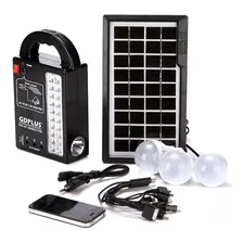 Luminaria Placa Solar Lanterna Usb 3 Lampadas Emergencia Foto mini  3