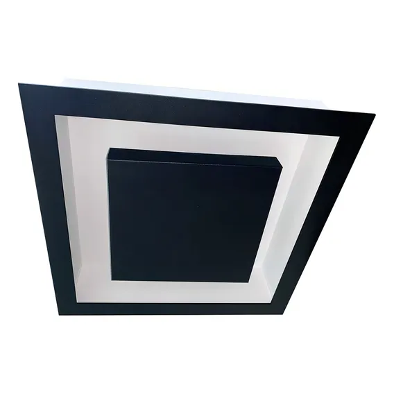 Luminária Plafon Embutir Luz Indireta Branco Com Preto 35x35 110v/220v (bivolt) Foto 1