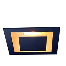 Luminária Plafon Embutir Luz Indireta Branco Com Preto 35x35 110v/220v (bivolt) Foto mini  3