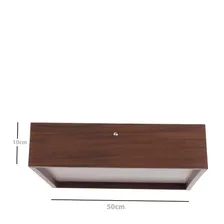 Luminária Plafon Madeira Sala Mesa De Jantar Quadrado 50cm Cor Imbuia 127V 220V(Bivolt) Foto mini 1