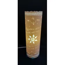 Luminária Pvc - Enrolados + Mensagem Cúpula Bege Estrutura Bege 110v/220v Foto mini 3