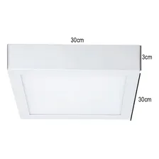 Luminaria Sobrepor 30x30 Plafon Led Bivolt Branco Frio 32w Foto mini 2