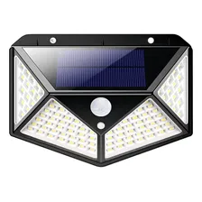 Luminária Solar 100 Led Com Sensor Jardim À Prova D' Água Estrutura Preto Foto mini 2