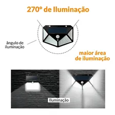 Luminária Solar 100 Leds Com Sensor Presença Movimento Foto mini  3