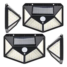 Luminaria Solar 100 Leds Sensor Presença Andarela Kit 4 Und Foto  mini 1