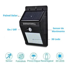 Luminária Solar 20 Led Com Sensor Movimento E Fotocelula Foto mini  3