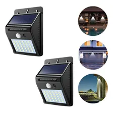 Luminária Solar Arandela Kit 2 - 30 Led Sensor De Presença Foto mini  3
