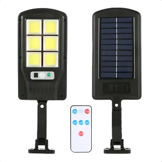 Luminaria Solar Externa Poste Led Com Sensor 100w Controle Foto 1