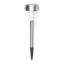 Luminária Solar Poste Balizador Jardim Inox Led Luz Quente Foto  mini 1