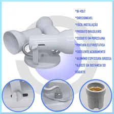 Luminaria Spot Triplo Direcional Focal Par20 Soft Pt/bco/esc Cor Branco 110V/220V Foto mini 3