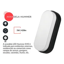 Luminaria Tartaruga Led Sobrepor Branca 5w 6500k Ip65 Biv Estrutura Preto 110V/220V Foto mini 4