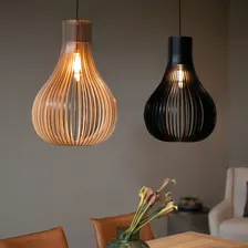 Luminária Teto Tipo Pendente Em Mdf - Completa Foto mini 4