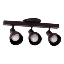 Luminária Trilho Eletrificado 3 Spot Triplo Canopla Tampa Cega Soquete E27 par20 Direcionáveis Cor Preto Madeinsp Foto mini 1