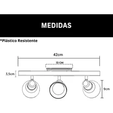 Luminária Trilho Eletrificado 3 Spot Triplo Canopla Tampa Cega Soquete E27 par20 Direcionáveis Cor Preto Madeinsp Foto mini 2