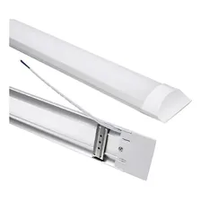 Luminaria Tubular Led Sobrepor Slim 36w 120cm Calha Estrutura Branco/ Branco Frio Foto mini 4