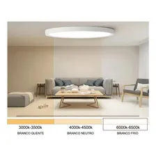 Luminario Painel Plafon Lumi Super Led Embutir Redondo 25w Bivolt Branco Frio Borda Fina Foto mini 4