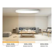 Luminario Painel Plafon Super Led Embutir Redondo 3w Bivolt Branco Quente Foto mini  3