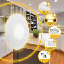 Luminario Painel Plafon Super Led Embutir Redondo 3w Bivolt Branco Quente Foto mini  2