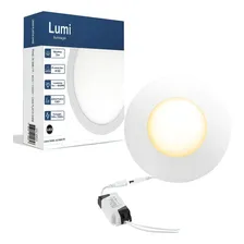 Luminario Painel Plafon Super Led Embutir Redondo 3w Bivolt Branco Quente Foto  mini 1