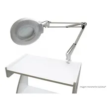 Lupa Articulada 10x Bivolt Com Fixador Para Bancada 126 Leds Foto mini  3