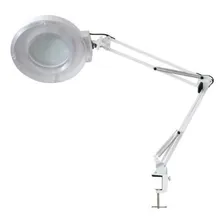 Lupa Articulada 10x Bivolt Com Fixador Para Bancada 126 Leds Foto  mini 1