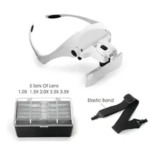 Lupa Aumento Óculos De Cabeça Aumento Led Estética Manicure Foto mini 2