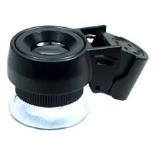 Lupa Conta-fios Profissional 45x + Leds Branco E Uv + Bolsa Foto mini 1