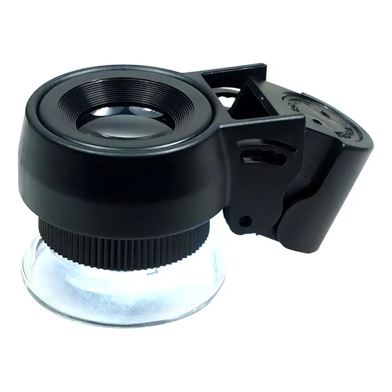 Lupa Conta-fios Profissional 45x + Leds Branco E Uv + Bolsa Foto 1