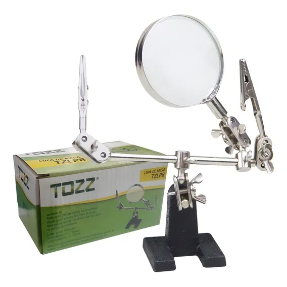 Lupa De Mesa 4x Garras Jacaré Suporte Rotação 360°tozz Tzlp8 Foto 1