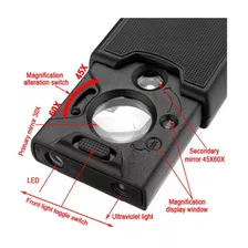 Lupa De Mão Conta Fios Leds Branco E Uv 60x/45x/30x Bolso Foto mini 4