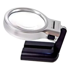 Lupa De Mão Luz Led Mesa Bancada Suporte Ajustável Dobrável Foto mini 1