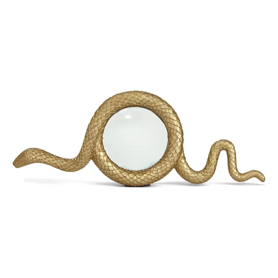 Lupa Em Polirresina Serpente Dourada Mart Foto 1