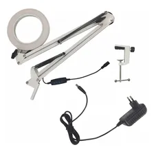 Lupa Estetica Luminaria Led Garra Articulavel Mesa Clinica Foto mini 4