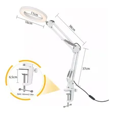 Lupa Estetica Luminaria Led Garra Articulavel Mesa Clinica Foto mini 3