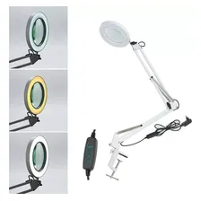 Lupa Estetica Luminaria Led Garra Articulavel Mesa Clinica Foto mini 2