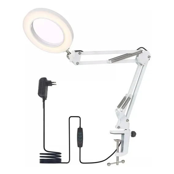 Lupa Estetica Luminaria Led Garra Articulavel Mesa Clinica Foto 1