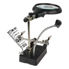 Lupa Mesa Bancada 5 Leds Garras Suporte Solda Com 3 Lentes Foto mini 4