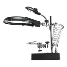 Lupa Mesa Bancada 5 Leds Garras Suporte Solda Com 3 Lentes Foto mini 3